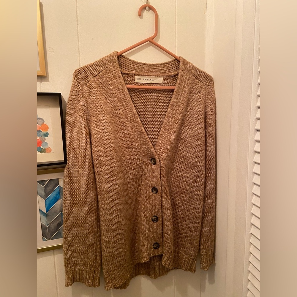 Zara knit brown cardigan size Medium